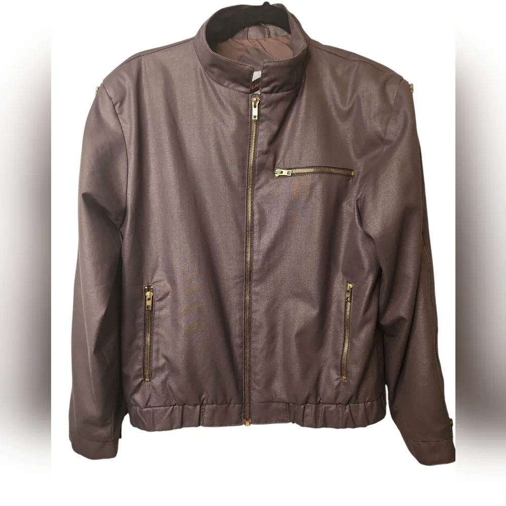 Vintage Rare BANZAI Men's Women's Unisex Brown Moto Bomber Jacket Size 38